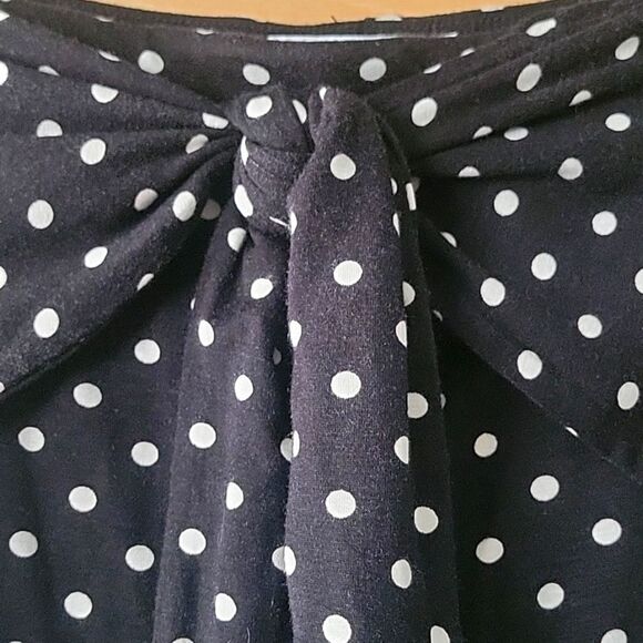 NWT Bailey 44 Hyena Polka Dot Black Stretchy Office Pencil Coquette Bow Skirt S - Picture 8 of 12